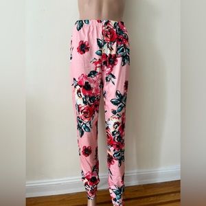 NWT women elastic waist stretchy solid sport casual slim fit leggings floral